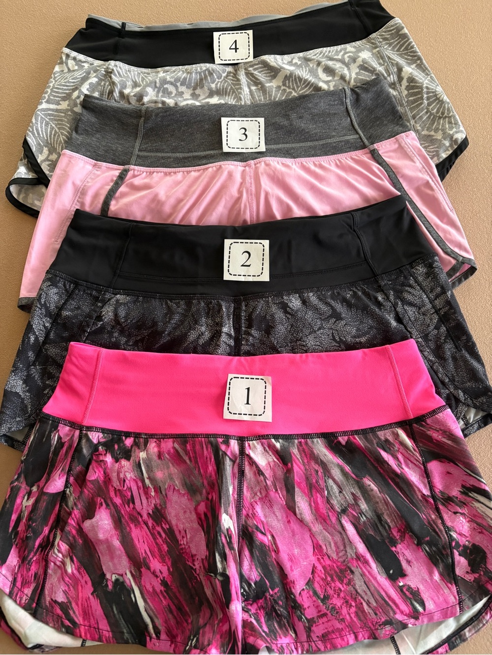 Lululemon speed up shorts. All size 6. Good condition and clean liners.